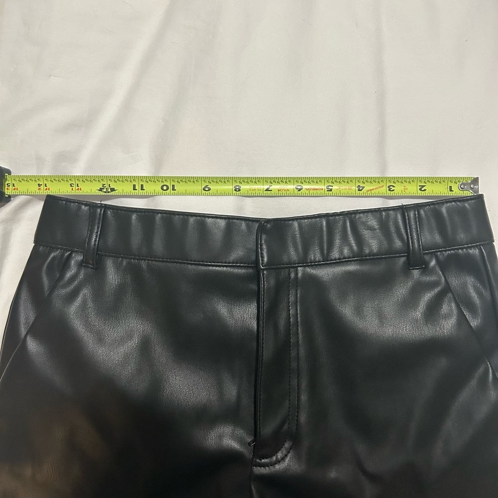 Zara Black Faux Leather High-Waist Shorts - Picture 7 of 7